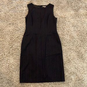 Black Pinstripe Sheath Dress